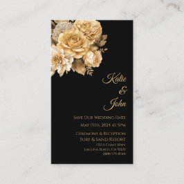 Neutralt Flower Bouquet-Bröllop Spara - datum- Visitkort