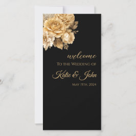 Neutralt Flower Bouquet-Bröllopsprogram-