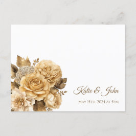 Neutralt Flower Bouquet-White Bröllop OSA- Inbjudan Vykort