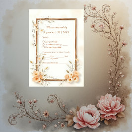 neutralt för Blommigt av rustik Elegant OSA Kort