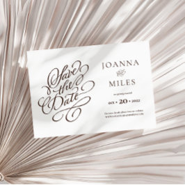 Neutralt för elegant Kalligrafi Ton Spara datum Inbjudningar