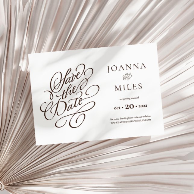 Neutralt för elegant Kalligrafi Ton Spara datum Inbjudningar (Skapare uppladdad)