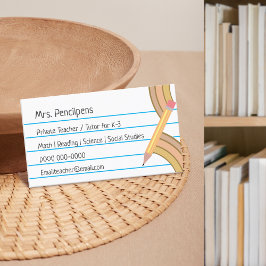Neutralt för lärare Boho Rainbow Flashcard Visitkort