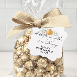 Neutralt för liten Pumpkin Baby Shower Fall Blommi Gåvor Etiketter