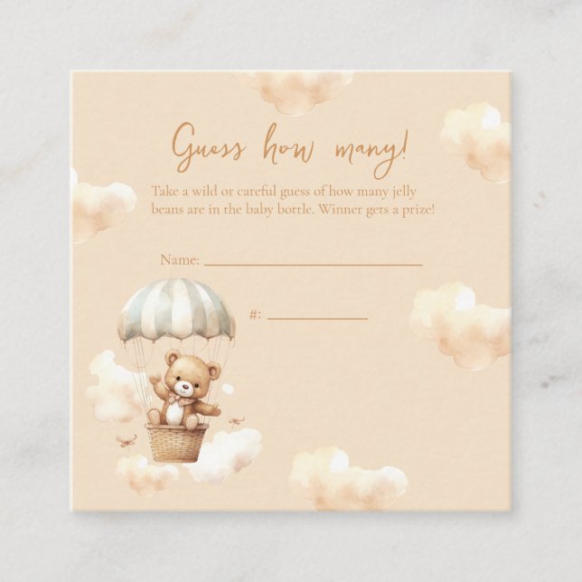 Neutralt för Nalle av hett Ballon Gissa Card Tilläggskort (Framsida)