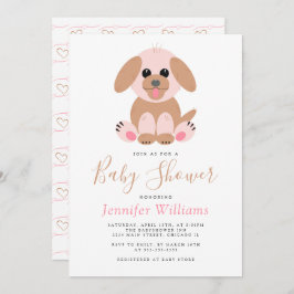 Neutralt för Personlig av enkel uppdelad Hund, bab Inbjudningar