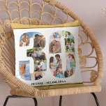 Neutralt för Photo Collage 30års födelsedag Person Kudde<br><div class="desc">Personlig 30års födelsedag Gift. Den här anpassningsbarnas dekorativa kudde har en fin fotokollage som formas till nummer 30 med neutralt beige sand/muterad gult gräns och brons modern typografi. Mallen ställs in för ditt eget namn och ditt födelsedatum (som du kan redigera eller lämna tomt). Mallen är också inställd på redo...</div>