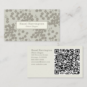 Neutralt för QR-Affärskort för Blommigt av elegant Visitkort