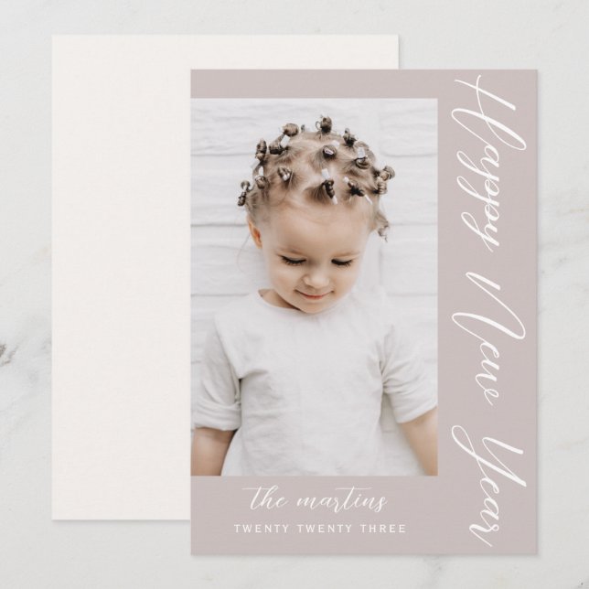 Neutralt foto för nyår julkort (Fram/baksida)