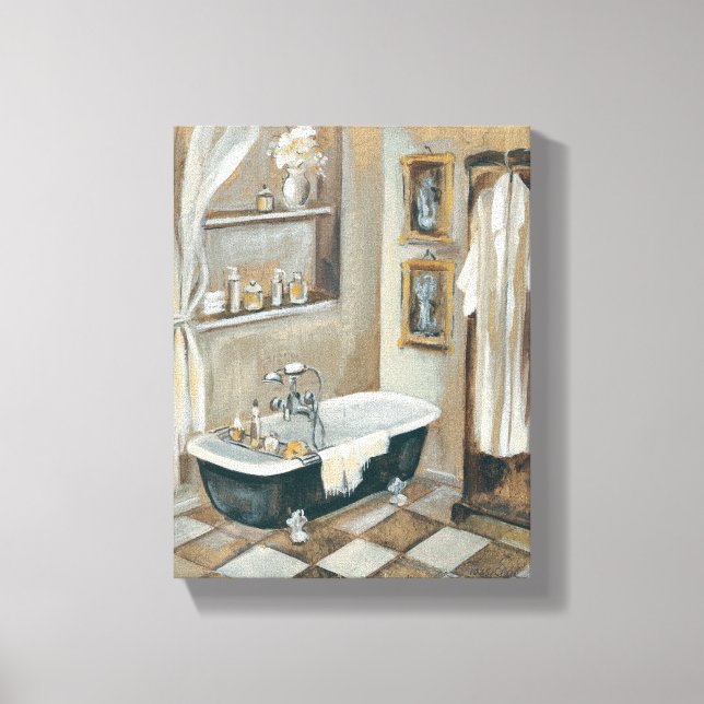 Neutralt Fransk Bathroom Canvastryck (Framsida)