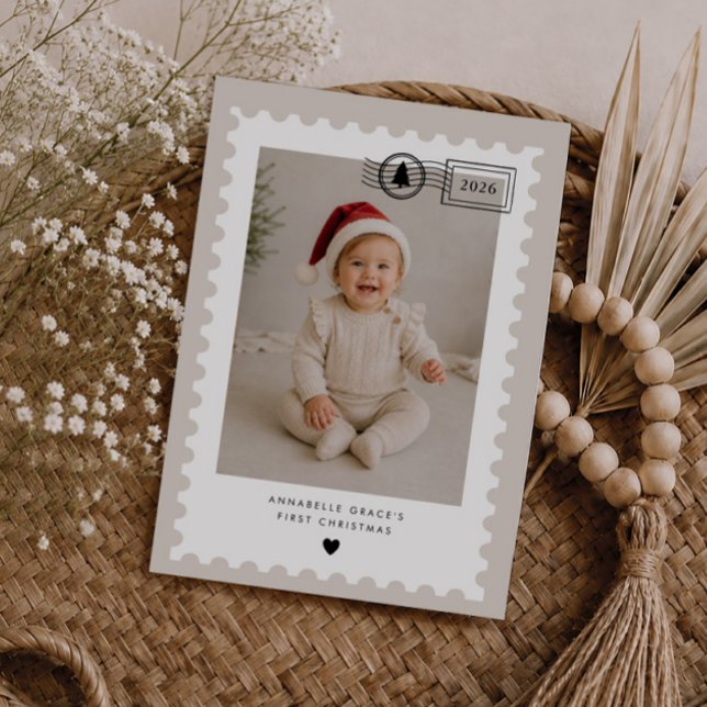 Neutralt frimärke Baby's 1:a julen Foto (Skapare uppladdad)