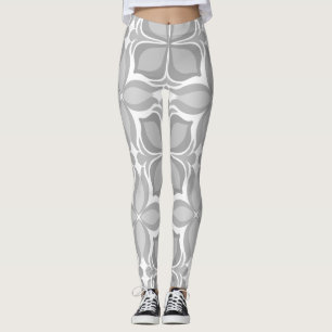 Neutralt geolmetriska plattor leggings