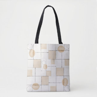 Neutralt Geometry Minimalist Warm Beige Tones Tygkasse