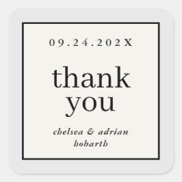Neutralt Gräns enkel bröllopsförmån Fyrkantigt Klistermärke