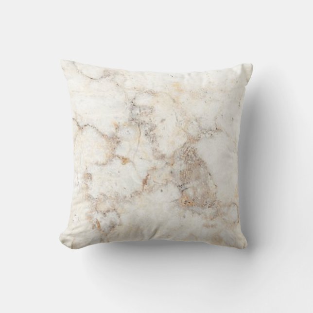 Neutralt Grått och Beige Marble Dekorativ kudde (Framsida)
