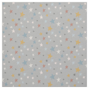 Neutralt Grått Scattered Stars Guld Baby Nursery Tyg