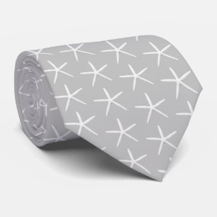 Neutralt Grått Starfish Pattern Grooms Tie Slips
