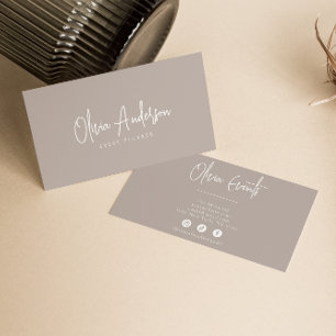 Neutralt Grått Taupe Minimalist Boho Chic Modern Visitkort