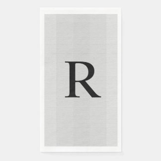 Neutralt Grått texturerad monogrammad Pappersservett
