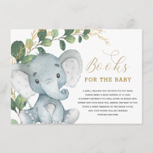 Neutralt Grey Guld Elephant Bokar för Baby Tilläggskort