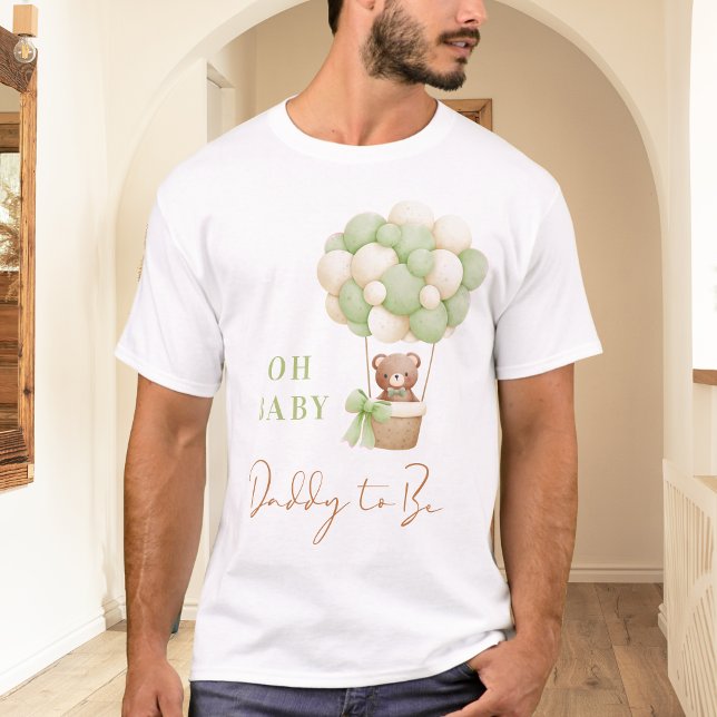 Neutralt Grönt Nalle Baby pappa ska vara T Shirt (Skapare uppladdad)