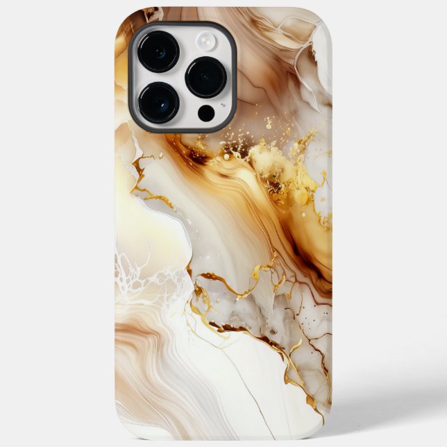 Neutralt Guld och Beige Marble Bläck Tvättar Mönst (Baksida)