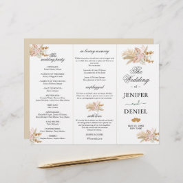 Neutralt Handflatan och Pampas Flower Decor Bröllo