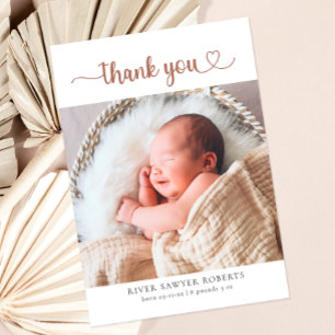 Neutralt Heart-skript Photo Baby - tackkort Tack Kort