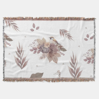 Neutralt Hösten Bird Seamless Mönster Filt