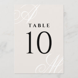 Neutralt Ivory Beige Elegant Monogram-Bordsnummer