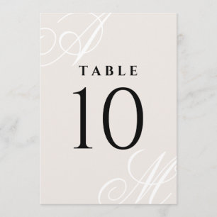 Neutralt Ivory Beige Elegant Monogram-Bordsnummer