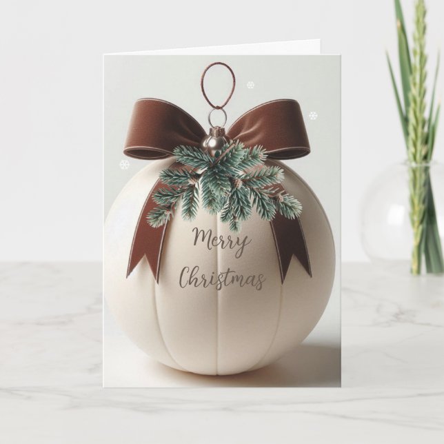 Neutralt jul Ivory Velvet Decor Helgkort (Framsida)
