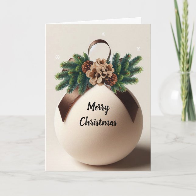 Neutralt Julsammet och Burlap Decor Helgkort (Framsida)