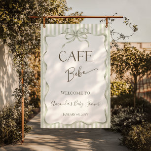 Neutralt kafé Bebe kaffe Baby Shower Välkommen Poster