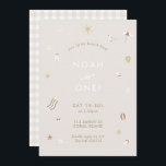 Neutralt Kids Beach Bassäng Party Theme Birthday Inbjudningar<br><div class="desc">Om din lilla gräver sand och hav är en strand party den enda vägen att gå! Snygg "n"-neutralt,  anpassade och komplett med ett gingham-stöd,  för sött! Köp vår samling av Klubbar i Beach i dag ☀️ ⛱️</div>