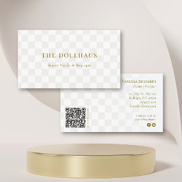 Neutralt Kontrollerad QR-kodmodern Social-media Visitkort