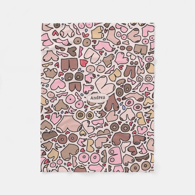 neutralt kvinnor bröstpatron fleecefilt (Framsidan)