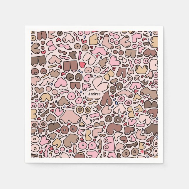 neutralt kvinnor bröstpatron pappersservett (Framsidan)