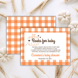 Neutralt Little Pumpkin Baby Shower Bokar för Baby Tilläggskort