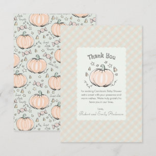 Neutralt Little Pumpkin Baby Shower - tackkort Tack Kort