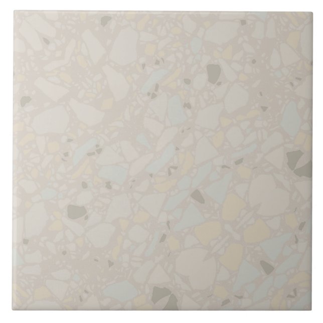 Neutralt Ljusbeige modern enkel terrazzo-effekt Kakelplatta (Framsidan)