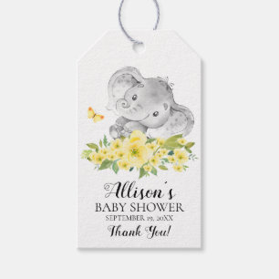 Neutralt Lycklig Elephant Baby Shower Favor Gift M Presentetikett