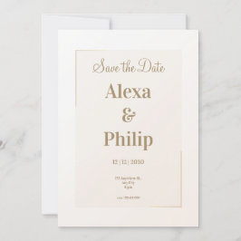 Neutralt Minimal beige Bröllop Inbjudningar