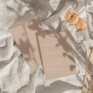 Neutralt minimal Boho alla på ena Bröllop Inbjudningar