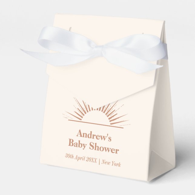Neutralt Minimal Boho Ray of Sunshine Baby Shower Presentaskar (Framsidan Sidan)
