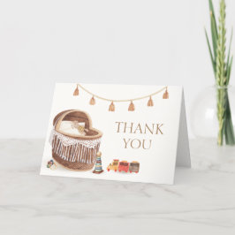 Neutralt Minimalist Boho Bassinet Leksak Baby Show Tack Kort