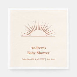 Neutralt Minimalist Boho Sunshine Baby Shower Pappersservett
