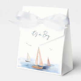 Neutralt Minimalist Nautical Sailboat-babyskor Presentaskar