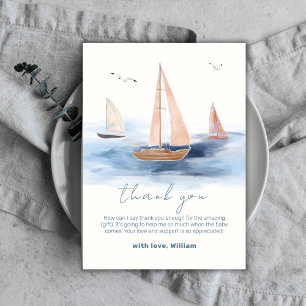 Neutralt Minimalist Nautical Sailboat-babyskor Tack Kort