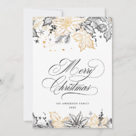 Neutralt Minimalistisk Boho-julsammansättning Julkort